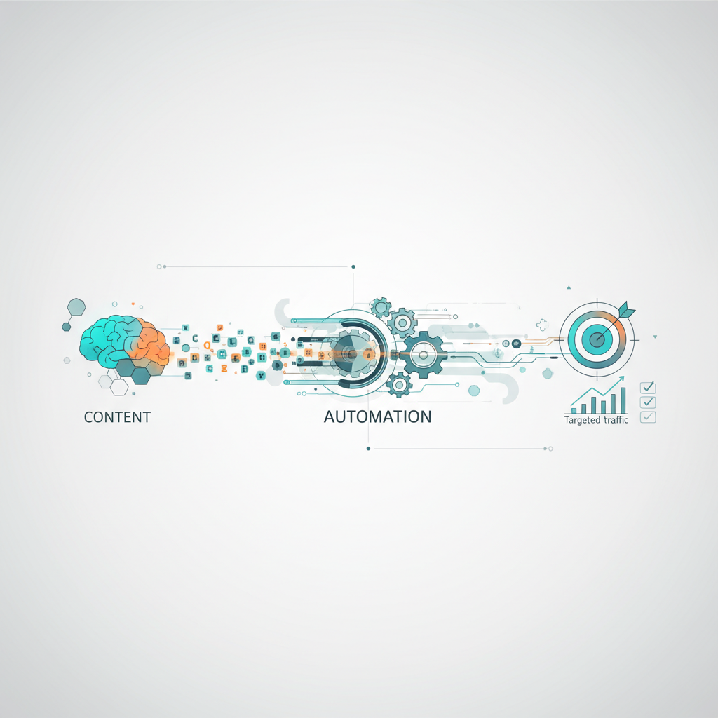 Scale your automated content strategy—transform a crowded publishing calendar into targeted traffic using keyword automation, content templates, KPIs, and optimization.